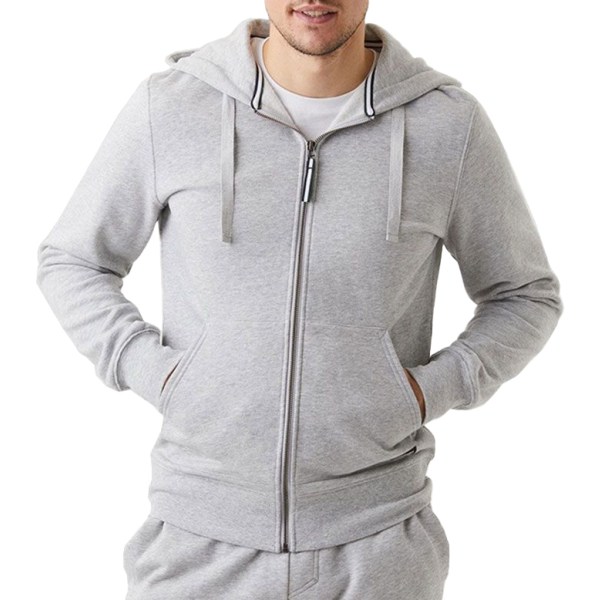 Björn Borg Centre Zip Hoodie, L, Grey Melange | Träningskläder - Träningströjor - Hoodies | Gymkraft