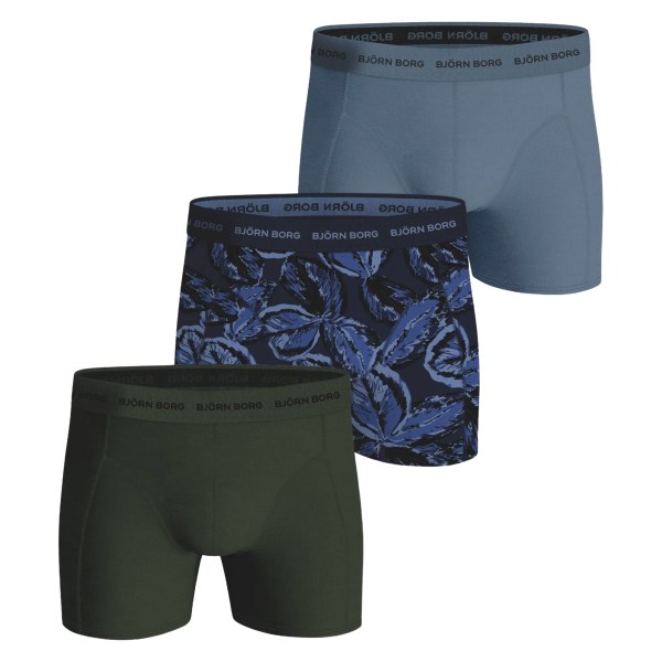 Björn Borg Cotton Stretch Boxer 3-pack, M, Blue/Green | Träningskläder - Träningsstrumpor | Gymkraft