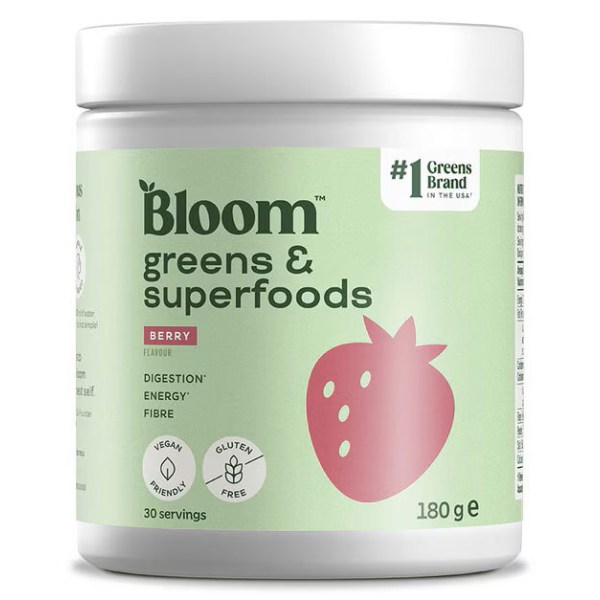 BLOOM Greens & Superfoods, Berry, 180 g | Hälsa - Detox - Näring & Greens | Gymkraft