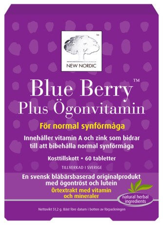 Miniatyrbild New Nordic Blue Berry Plus gonvitamin, 60 tabl