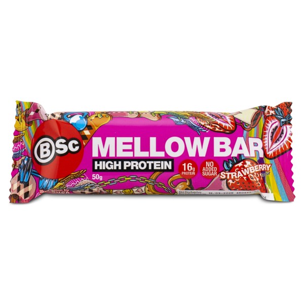 BSC Mellow Bar, Strawberry, 50 g | Träningstillskott - Efter Träning - Proteinbars | Gymkraft