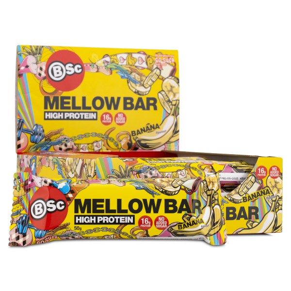 BSC Mellow Bar, Banana, 12-pack | Träningstillskott - Efter Träning - Proteinbars | Gymkraft