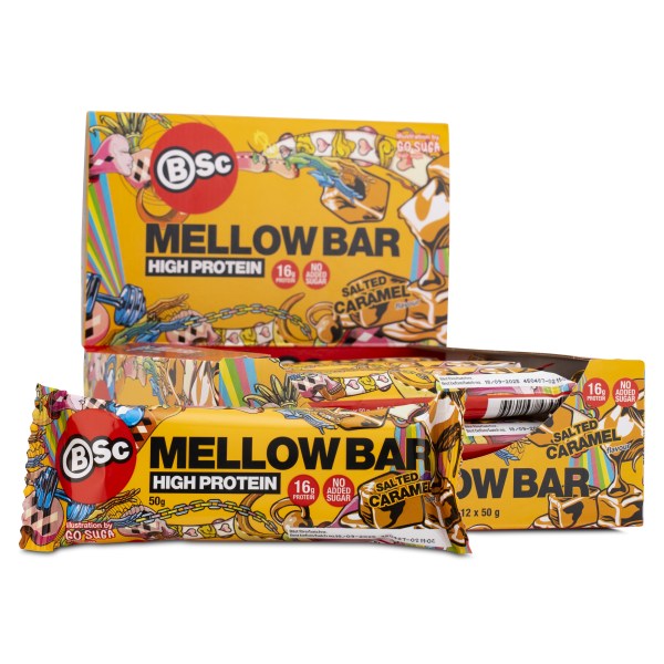 BSC Mellow Bar, Salted Caramel, 12-pack | Träningstillskott - Efter Träning - Proteinbars | Gymkraft