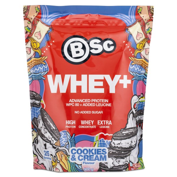 BSC Whey, Cookies & Cream, 900 g | Träningstillskott - Proteinpulver - Vassleprotein | Gymkraft