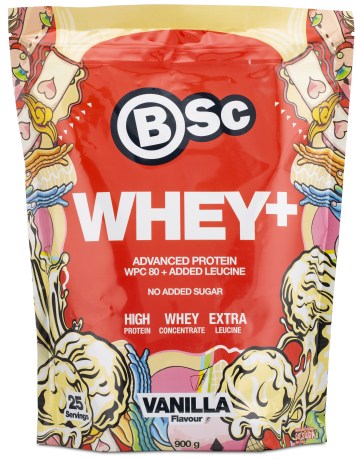 Miniatyrbild BSc Whey, Vanilla, 900 g