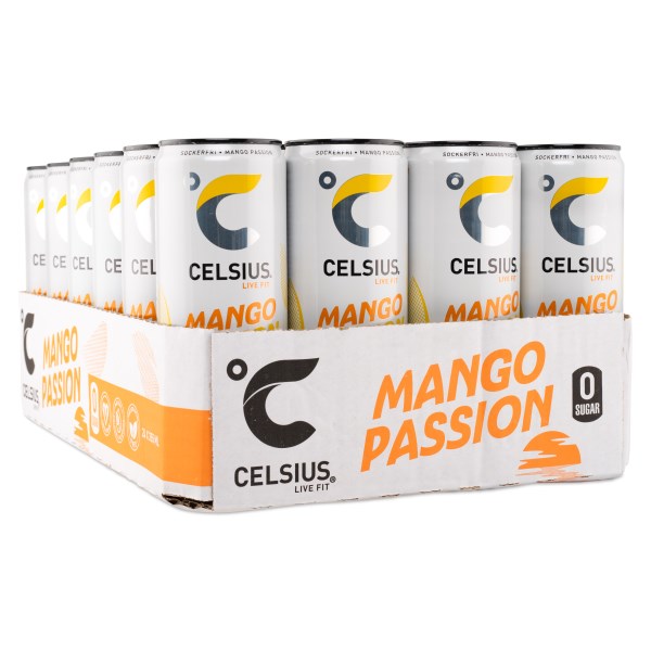 Celsius, Mango Passion, 24-pack