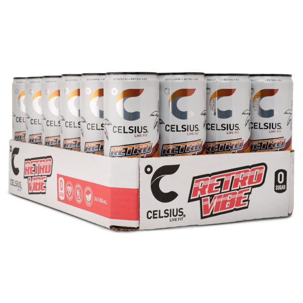 Celsius, Retro Vibe, 24-pack | Träningstillskott - Under Träning - Energidryck för sport | Gymkraft