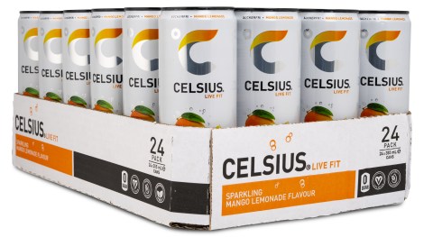 Miniatyrbild Celsius, Mango Lemonade, 24-pack
