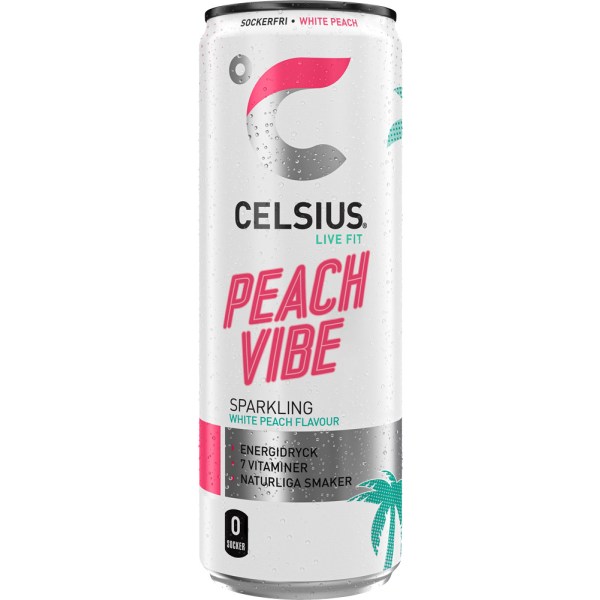 Celsius, Peach Vibe kolsyrad, 1 st