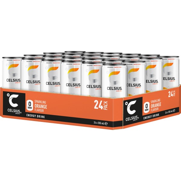Celsius, Sparkling Orange, 24-pack