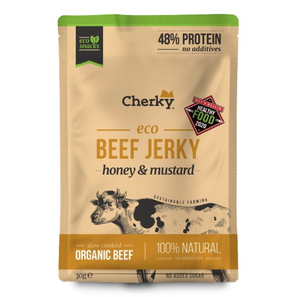 Cherky Foods Beef Jerky Eco, Honey & Mustard, 30 g