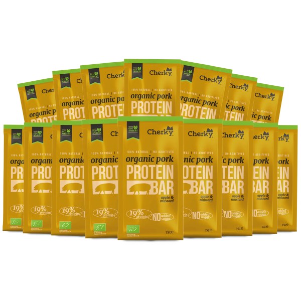Cherky Foods Meat Bar Pork Eco, Apple & Mustard, 16-pack