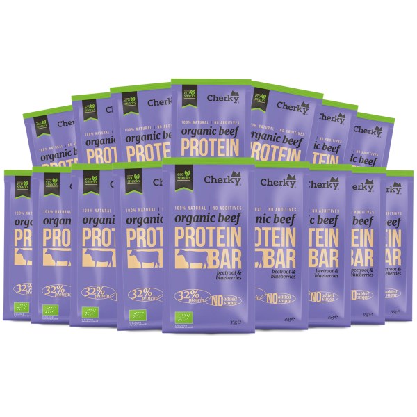 Cherky Foods Meat Bar Beef Eco, Beetroot & Blueberry, 16-pack