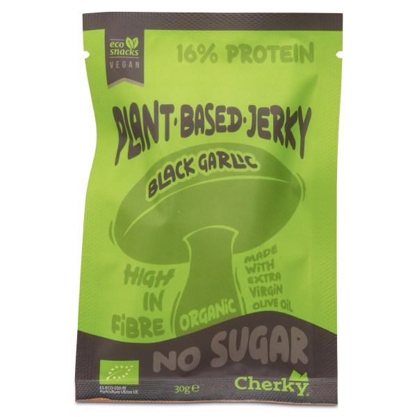 Cherky Foods Plantbased Jerky Eco, Black Garlic & Coffee, 30 g