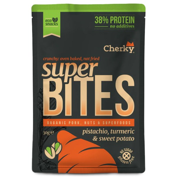 Cherky Foods Super Bites Eco, Pork,Pistachio,Tumeric & Sweet Potato, 30 g