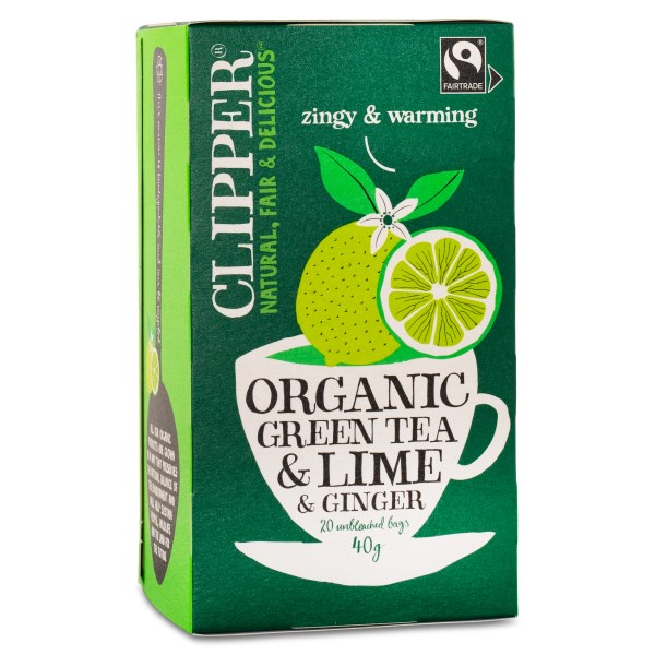 Clipper Tea Green Tea Lime & Ginger EKO Grönt te Svenskt Kosttillskott