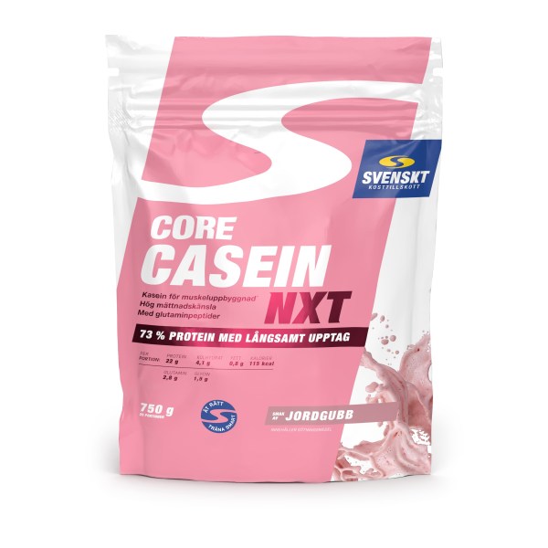 Svenskt Kosttillskott Core Casein NXT, Jordgubb, 750 g