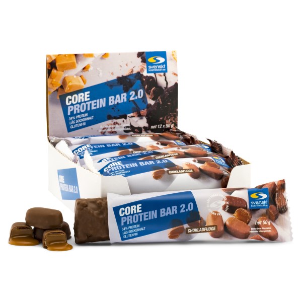 Core Protein Bar 2.0, Chokladfudge, 12-pack