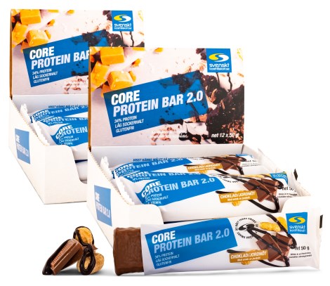 Miniatyrbild Core Protein Bar 2.0, Choklad/Jordnt, 24-pack