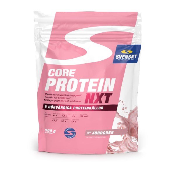 Svenskt Kosttillskott Core Protein NXT, Jordgubb, 900 g