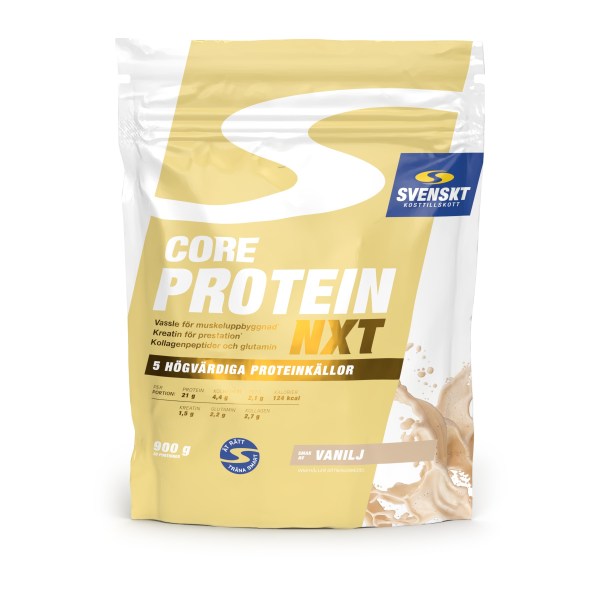 Svenskt Kosttillskott Core Protein NXT, Vanilj, 900 g