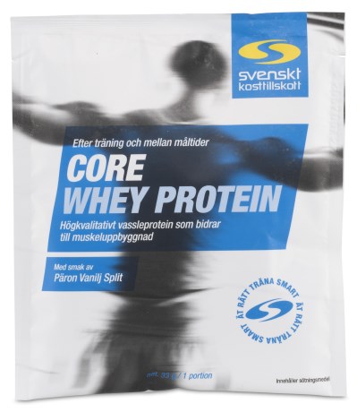 Miniatyrbild Core Whey Protein Portionsp�se, P�ron Vanilj Split, 33 g