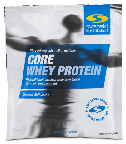 Miniatyrbild Core Whey Protein Portionsp�se, Choklad Milkshake, 33 g