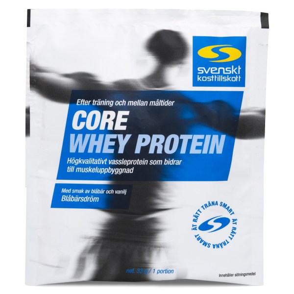 Core Whey Protein Portionspåse, Blåbärsdröm, 33 g | Träningstillskott - Proteinpulver - Vassleprotein | Gymkraft