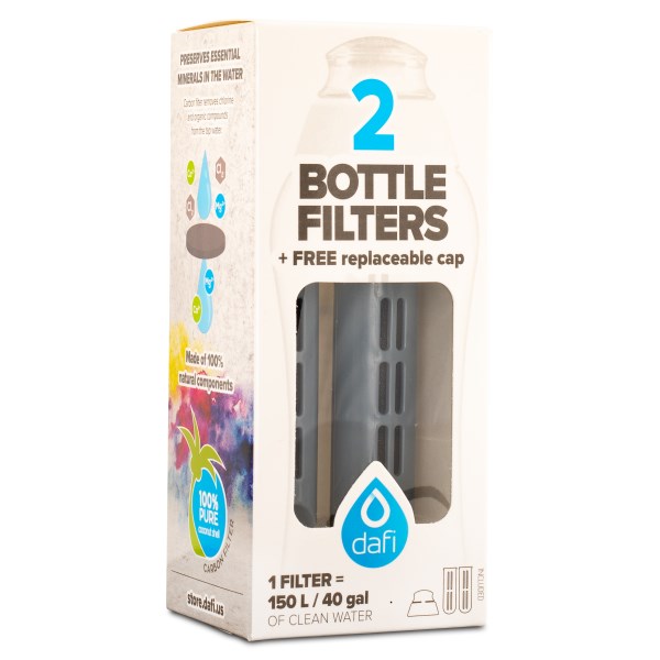 Dafi Sportflaska Refill 2-Pack, Antracit Grå