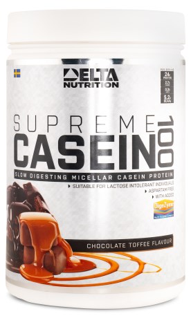 Miniatyrbild Delta Nutrition Supreme Casein 100, Strawberry White Chocolate, 900 g