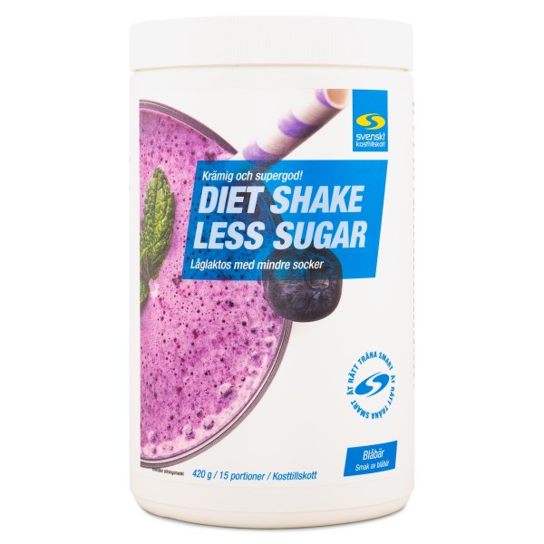 Diet Shake Less Sugar, Blåbär, 420 g