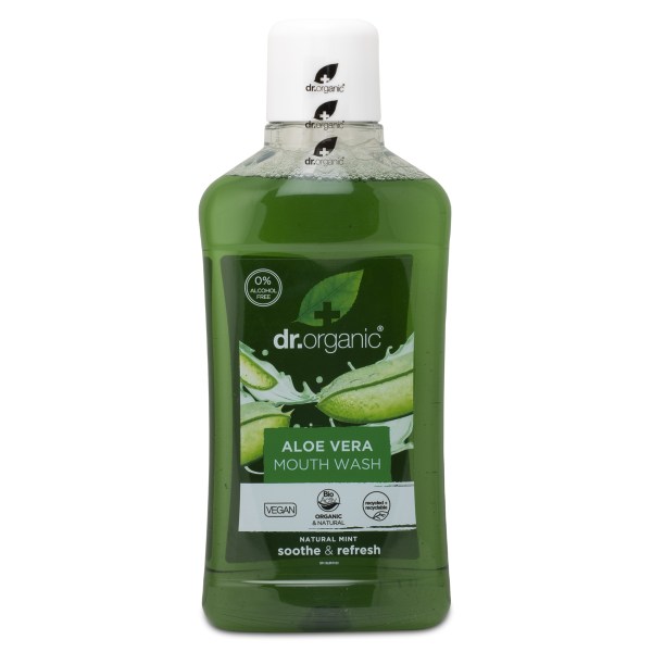 Dr Organic Aloe Vera Munskölj, 500 ml | Kroppsvård & Hygien - Tandvård & Munhälsa | Gymkraft