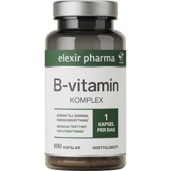 Elexir Pharma B-vitamin Komplex, 100 kaps | Vitamin & Mineraltillskott - Vitaminer - B-vitamin | Gymkraft