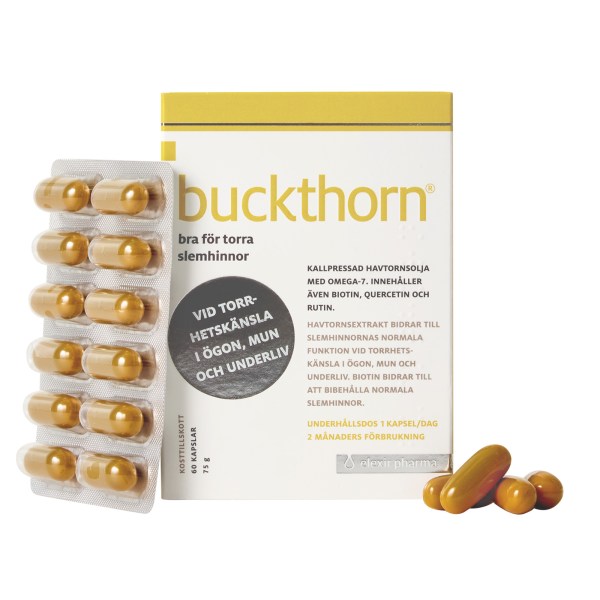 Elexir Pharma Buckthorn Kapslar, 60 kaps | Hälsa - Omega-fettsyror - Omega-7 | Gymkraft