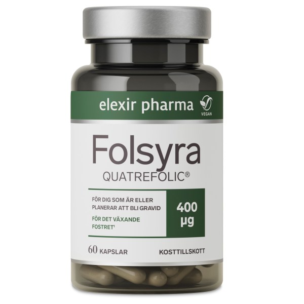 Elexir Pharma Folsyra, 60 kaps | Vitamin & Mineraltillskott - Vitaminer - B-vitamin | Gymkraft