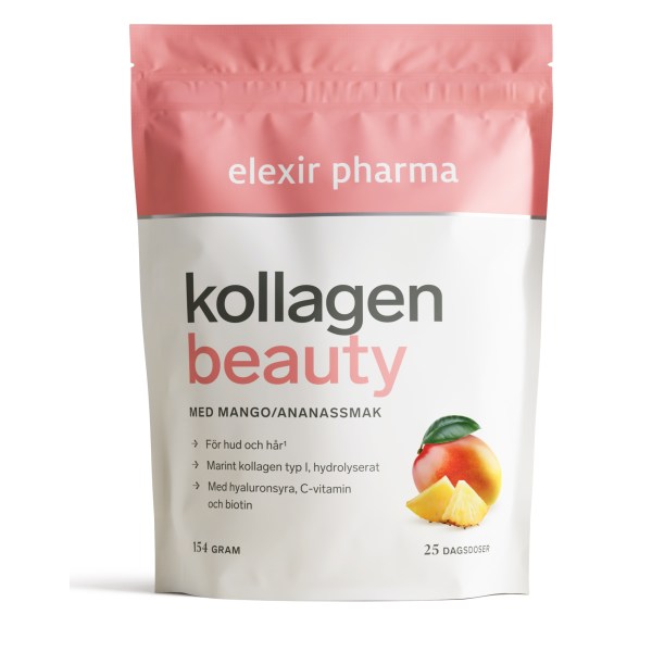 Elexir Pharma Kollagen Beauty, Mango/Ananas, 154 g | Hälsa - Kollagen | Gymkraft