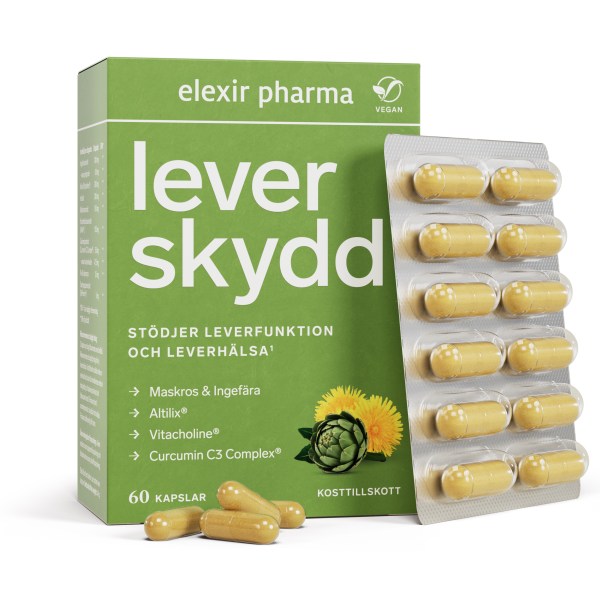 Elexir Pharma Leverskydd, 60 kaps | Hälsa - Detox - Vätskedrivande detox | Gymkraft