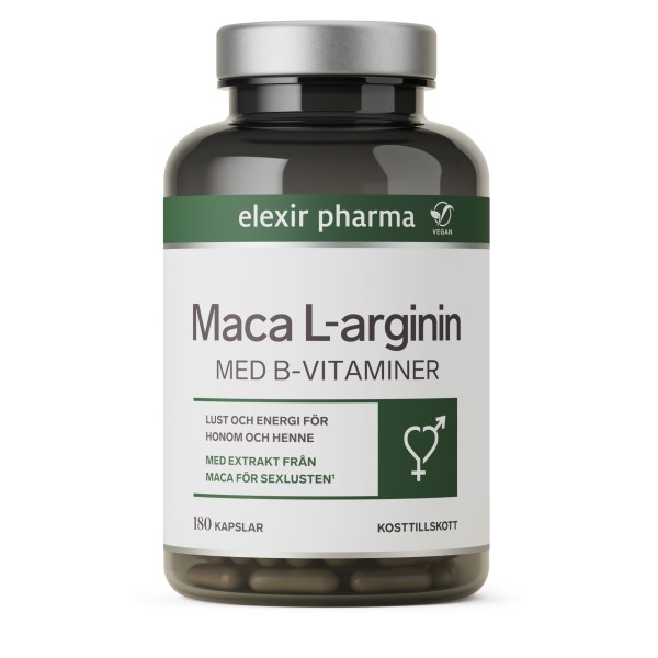 Elexir Pharma Maca L-arginin, 180 kaps | Hälsa - Sex & Lust | Gymkraft