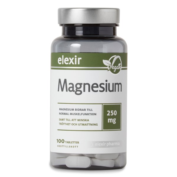 Elexir Pharma Magnesium 250 mg, 100 tabl | Vitamin & Mineraltillskott - Mineraler - Magnesium | Gymkraft