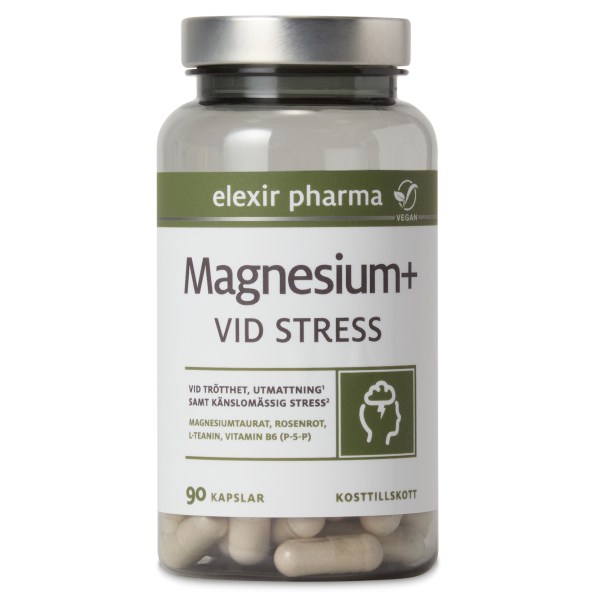 Elexir Pharma Magnesium+ Vid stress, 90 kaps | Vitamin & Mineraltillskott - Mineraler - Magnesium | Gymkraft