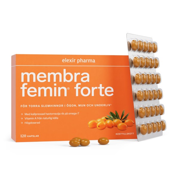 Elexir Pharma Membra Femin Forte , 120 kaps | Hälsa - Omega-fettsyror - Omega-7 | Gymkraft