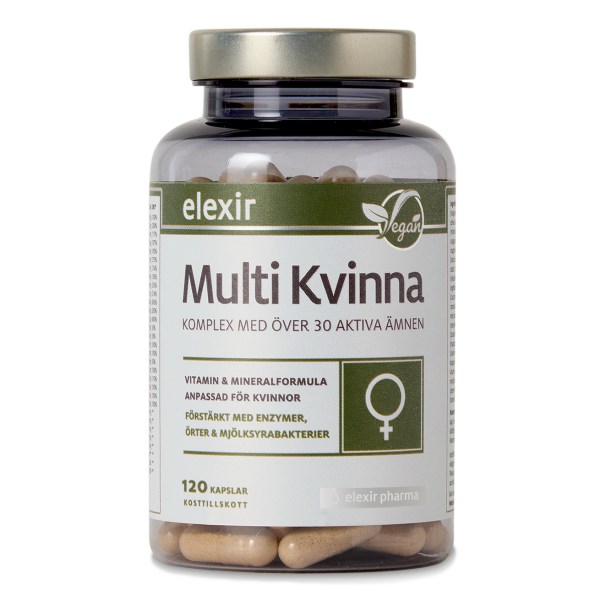 Elexir Pharma Multi Kvinna, 120 kaps | Vitamin & Mineraltillskott - Vitaminer - Multivitamin | Gymkraft