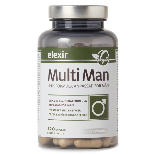 Elexir Pharma Multi Man, 120 kaps | Vitamin & Mineraltillskott - Vitaminer - Multivitamin | Gymkraft