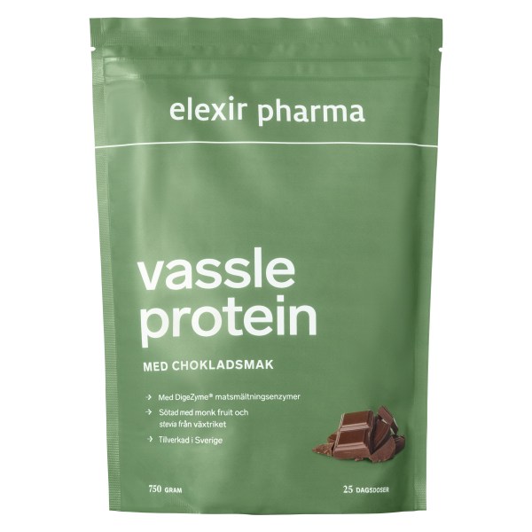 Elexir Pharma Vassleprotein, Choklad, 750 g | Träningstillskott - Proteinpulver - Vassleprotein | Gymkraft