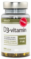 Miniatyrbild Elexir Pharma Vitamin D3 1000 IE, 100 kaps