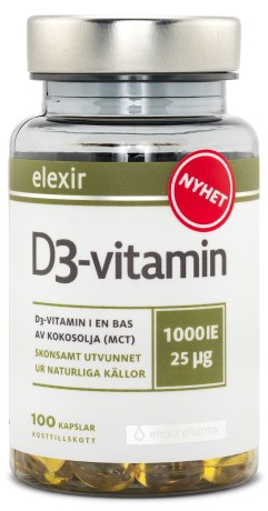 Miniatyrbild Elexir Pharma Vitamin D3 1000 IE, 100 kaps