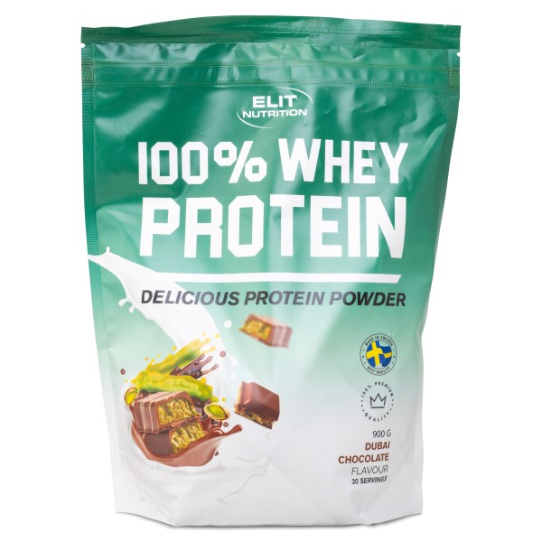 ELIT 100% Whey, Dubai Chocolate, 900 g | Träningstillskott - Proteinpulver - Vassleprotein | Gymkraft