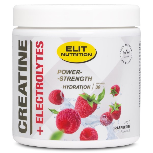 ELIT Creatine + Electrolytes , Raspberry, 270 g | Träningstillskott - Före Träning - Kreatin | Gymkraft