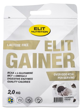 Miniatyrbild ELIT Gainer Laktosfri, Cookies & Cream, 2 kg