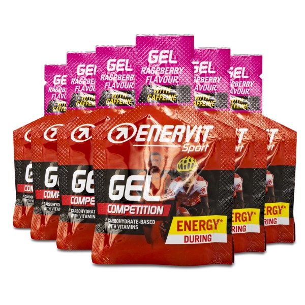 Enervit Sport Caffeine Gel, Hallon, 6-pack